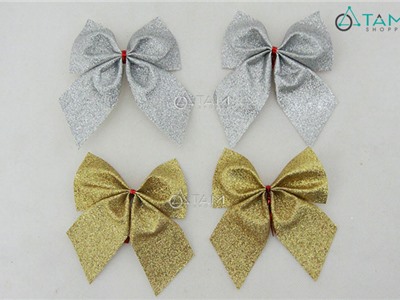 Combo 4 cái nơ kim tuyến trang trí Noel XMAS-13